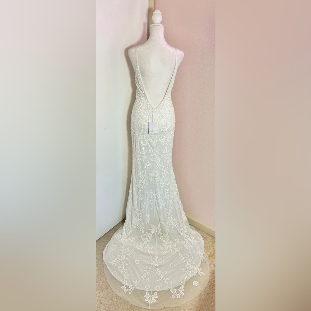 Everlasting Passion White Sequin Beaded Backless Maxi Wedding Dress by Lulus - Picture 12 of 14